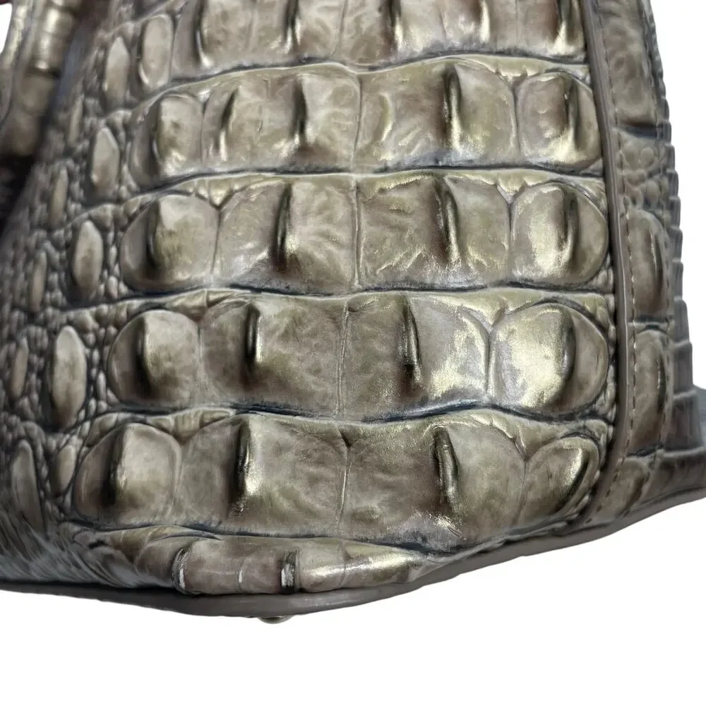 Brahmin Medium Duxbury Satchel Bag Melborne Coffee Brown Croc